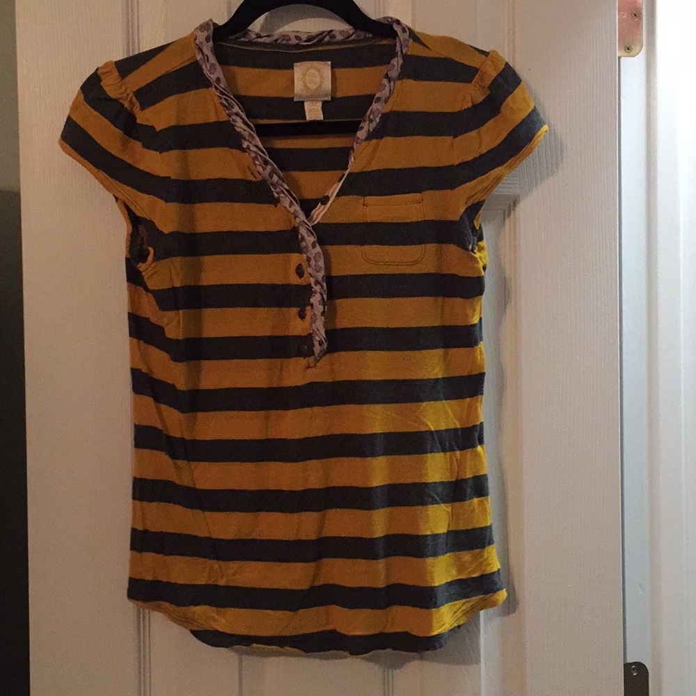 Grey and Yellow Stripe T-shirt